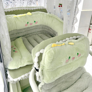 适用于爱玛小刀金彭万仕达电动电动三轮车座垫毛绒冬季保暖可爱