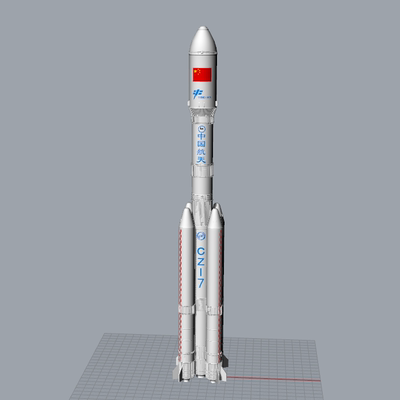 3d图纸长征7号运载火箭3D模型长征七号stl图纸文件3D模型高模素材