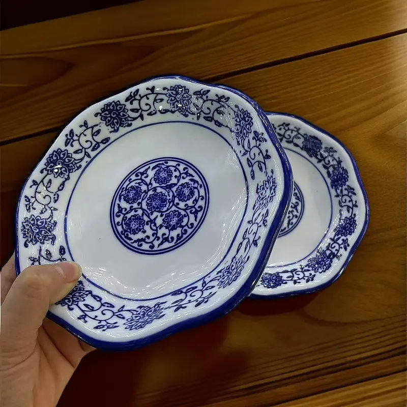 青花瓷6英寸凉菜小菜盘子碟陶瓷复古酒店餐具浅盘商用家用釉下彩,餐饮具,盘,淘宝优惠券,粉丝福利购,淘宝优惠卷