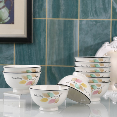 瓷日式大众10个装高脚碗