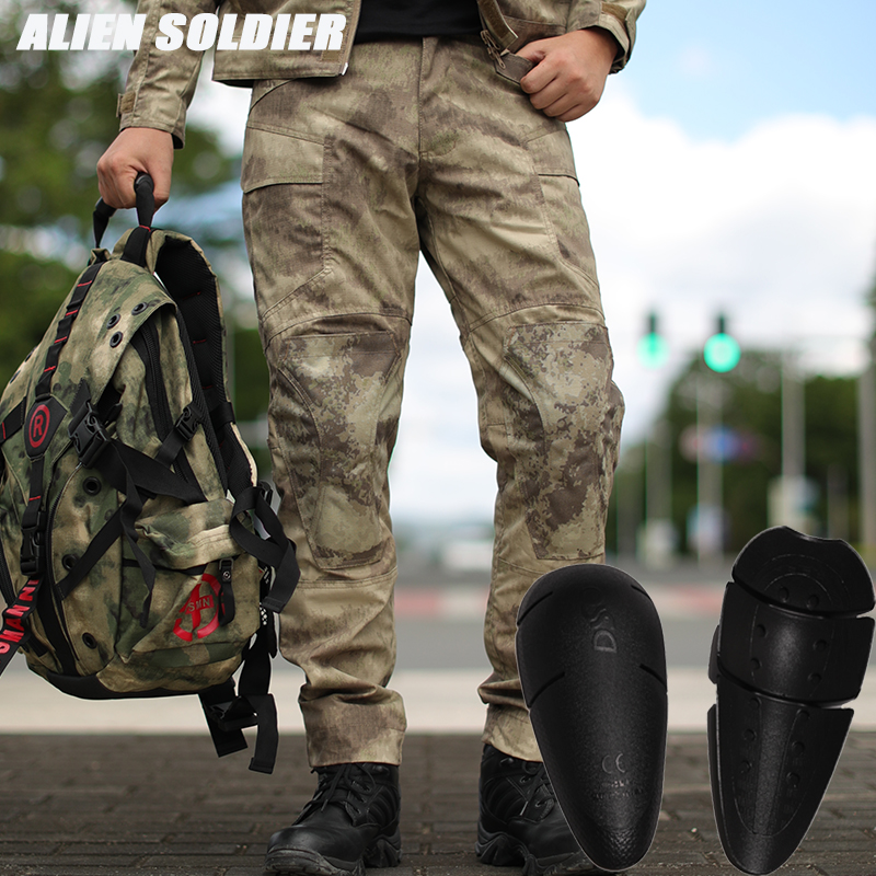 异种兵束脚修身摩托机车骑行护膝战术军迷裤多功能户外服饰春秋冬