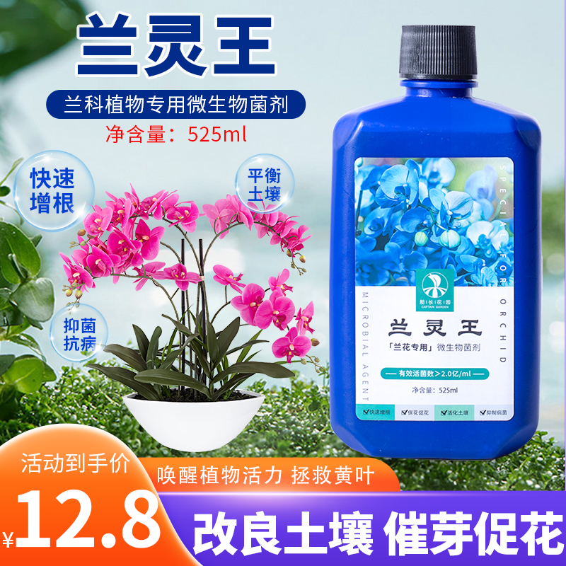 船长花园兰灵王兰花专用营养液EM菌君子兰蝴蝶兰石斛兰科促花肥料