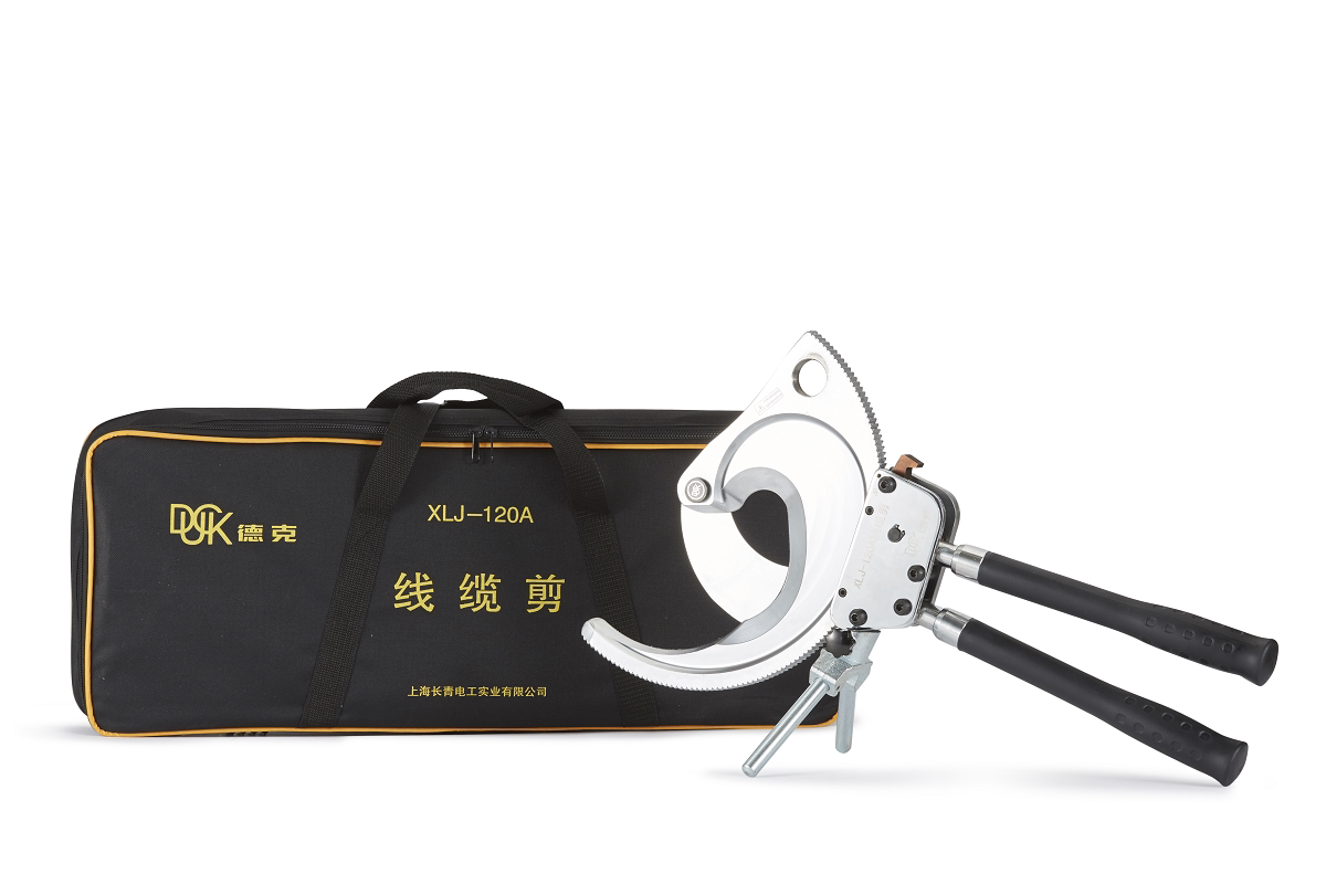 开票德克电缆剪刀xlj-65a/95a/120a机械式线缆剪 棘轮工具剪线钳