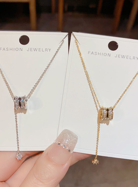 韩式小众设计感小蛮腰流苏锁骨链女网红个性百搭轻奢精致项链配饰
