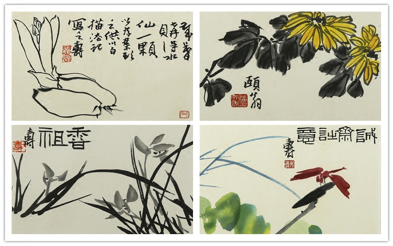 潘天寿 花鸟册页 【朵云轩木版水印】国画装饰画非遗收藏馈赠家居