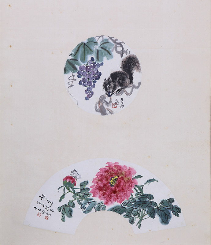 朵云轩真迹作品 郁文华 松蝶 双挖立轴 名家国画挂画家居收藏馈赠
