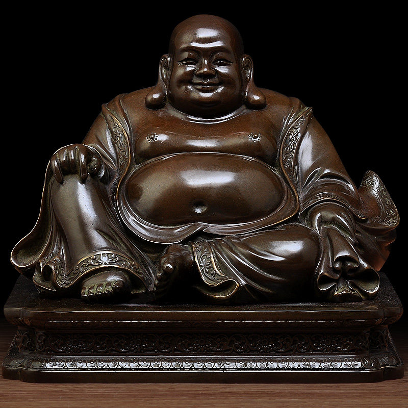 黄铜弥勒佛大肚子佛像摆件笑口常开居家供奉店铺公司开业工艺礼品