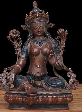 纯铜密宗寺庙居家供奉绿度母佛像