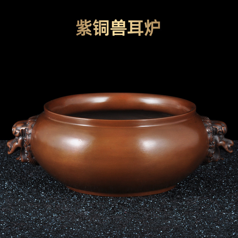 狮头铜香炉用寺庙佛堂供奉佛具