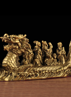 纯铜八仙过海摆件神像招财工艺品