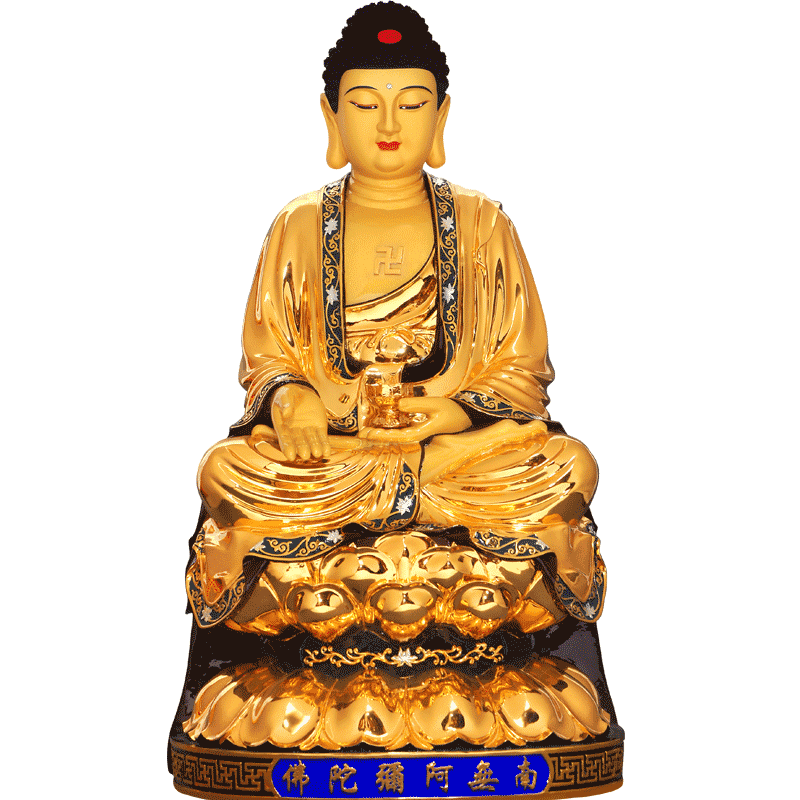 台湾全铜鎏金寺庙居家供奉三宝佛