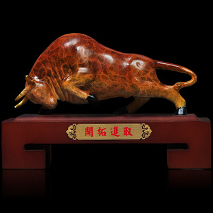 黄铜低头牛摆件招财风水家居客厅装饰经理办公室桌工艺品开业礼品