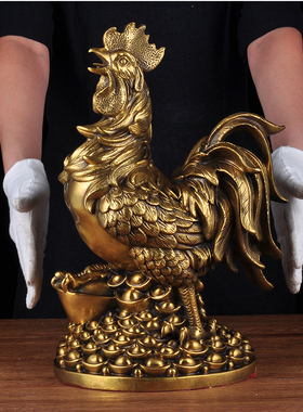 纯铜可爱风吉祥物元宝鸡工艺品