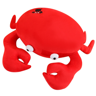 创意螃蟹龙虾毛绒玩具床上睡觉抱枕女孩玩偶朋友公仔帽子可定制