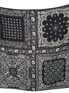 腰果花丝巾【bandana】双面印花百搭款丝羊毛保暖方巾围巾62cm