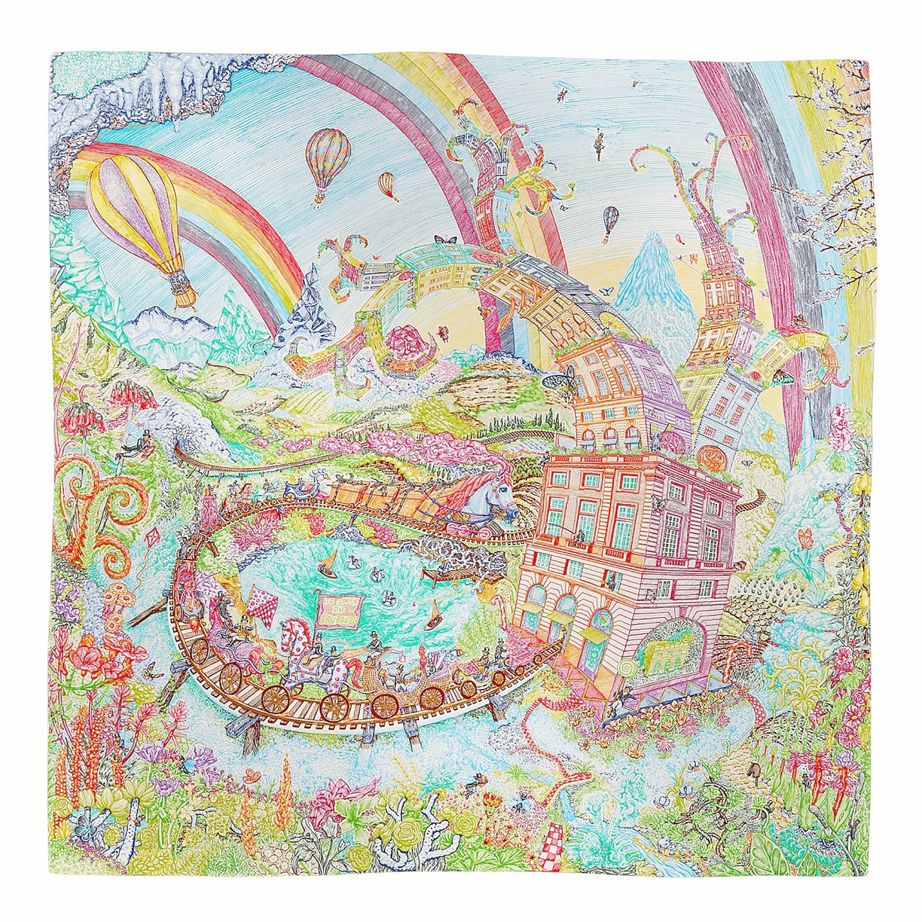 双面印花真丝方巾女四季