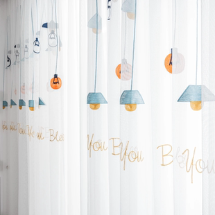 魔术贴窗帘简易窗纱免打孔短款透光不透人纱帘卧室客厅飘窗帘白纱