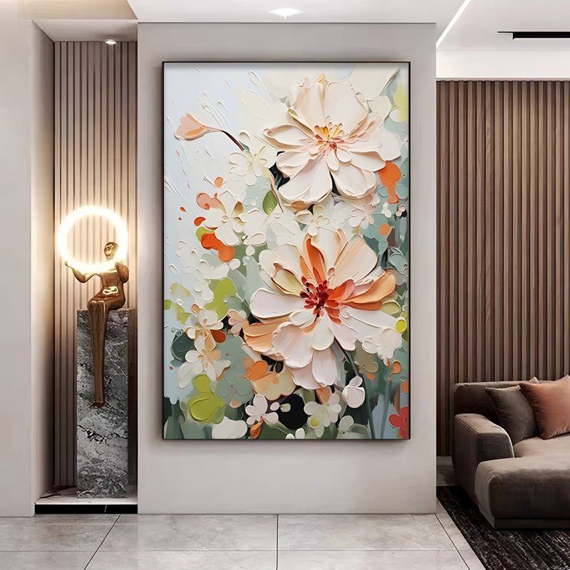 现代简约客厅沙发背景墙装饰画温馨花卉挂画卧室餐厅高档大气壁画图片