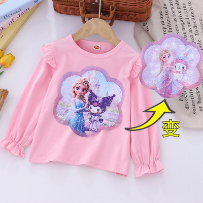 儿童春装长袖女童T恤可变图