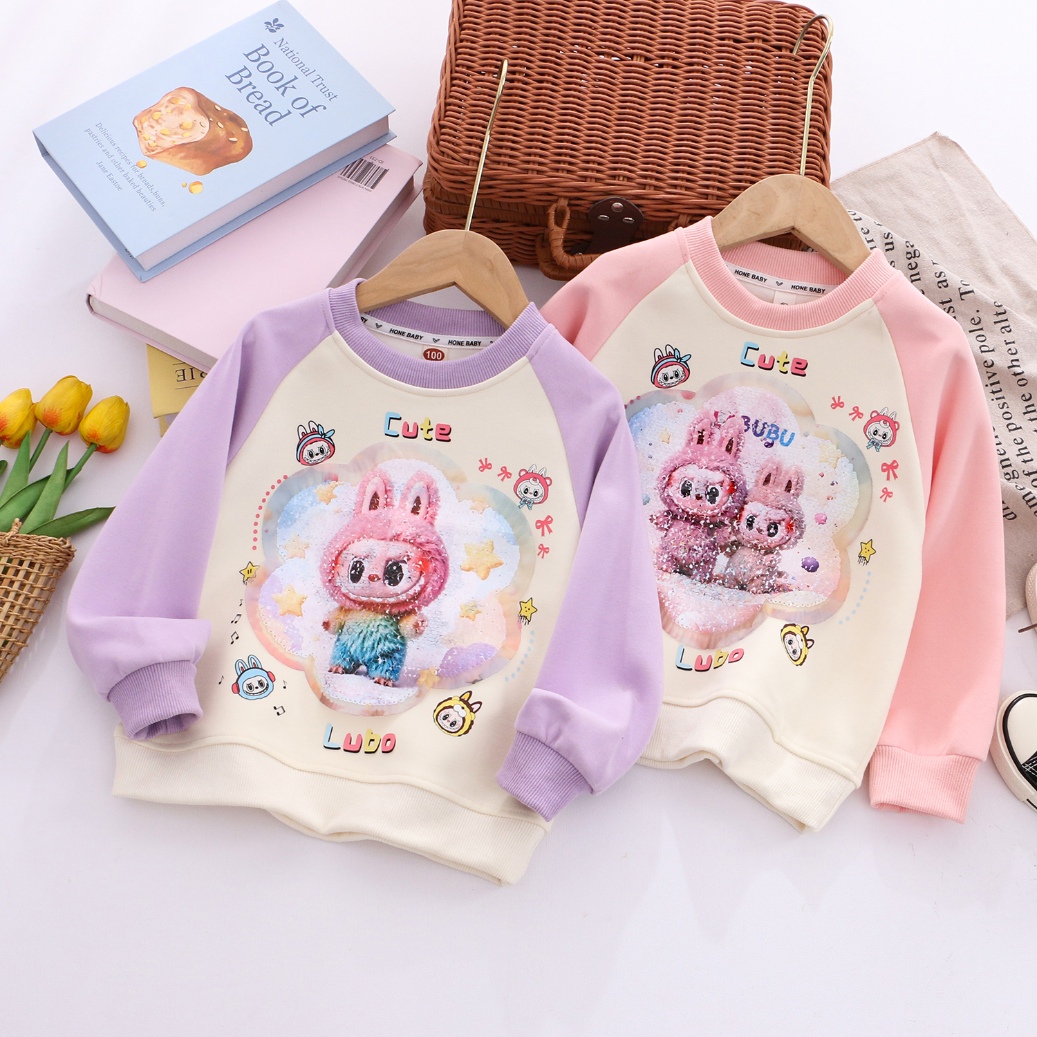 加绒儿童装变脸女童卫衣