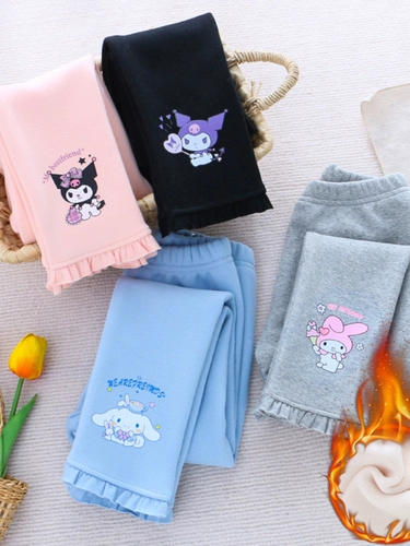 Флисовые бархатные демисезонные леггинсы, пуховик, детские штаны, коллекция 2023