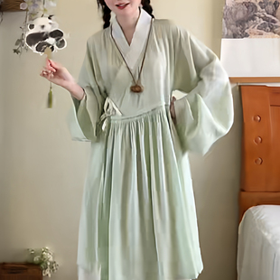 汉元 明制改良贴里日常春秋款 素连衣裙 盈盈 唐帛衣妆