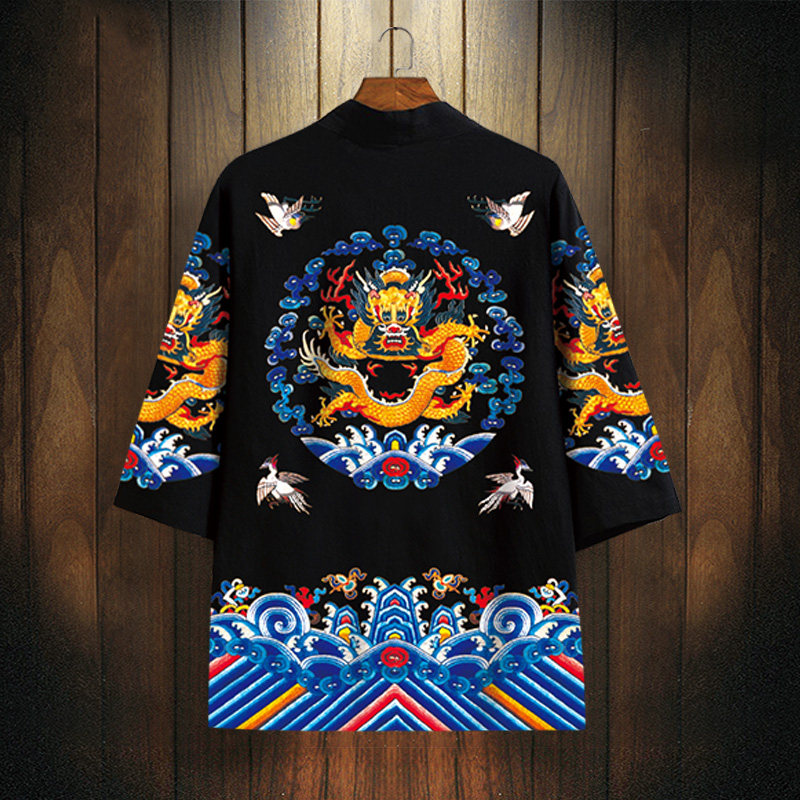 皇帝服装汉服披风外套男士皇帝龙袍套装衬衫男装道袍夏季胖子道袍,男装,衬衫,淘宝优惠券,粉丝福利购,淘宝优惠卷