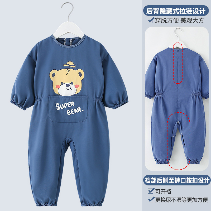 宝宝爬爬服连体罩衣爬行