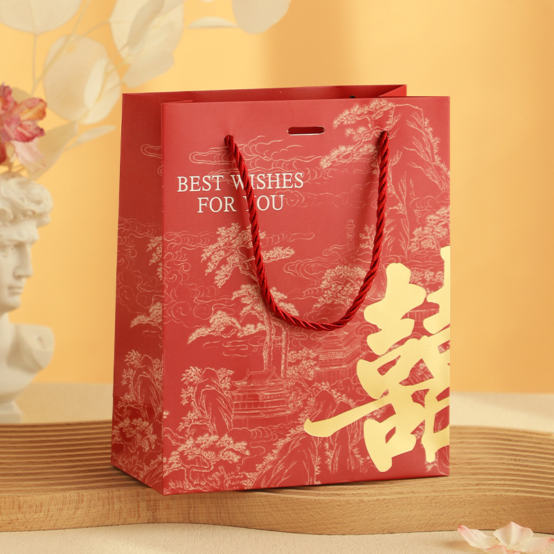 结婚专用喜糖袋子手拎糖袋中国风创意婚礼糖果回礼袋子手提袋