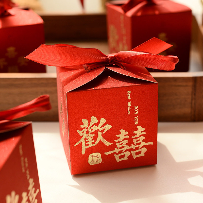 跨境喜糖盒结婚中式红婚