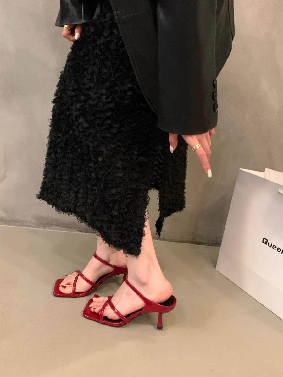 COOL SUMMER ITSK SANDALS WOMEN WEAR THIN HEELS AND OPEN-TOED HIGH-HEELED SANDALS
