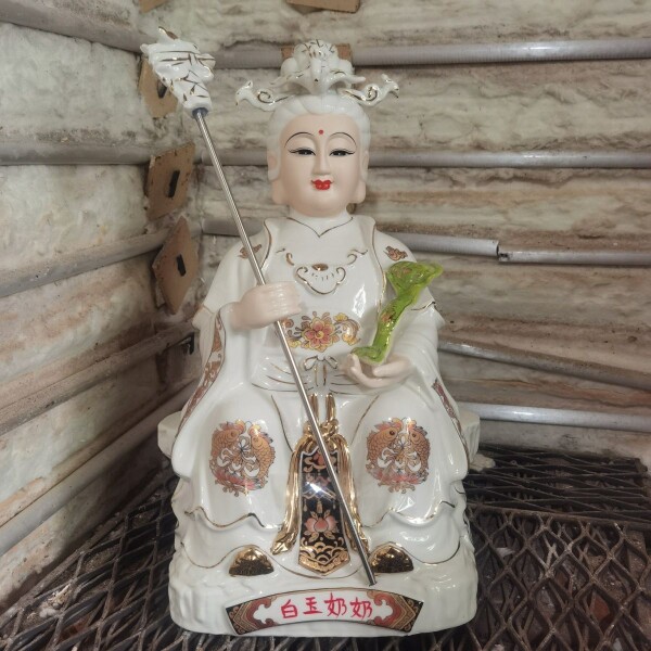 陶瓷高档白玉奶奶,白老太奶神像,需要写字联系客服