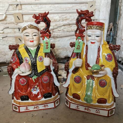 陶瓷土地公土地婆土地爷土地奶地主爷地主奶神像佛像摆件