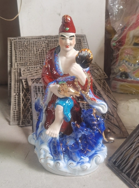 陶瓷济公活佛神像降龙罗汉济颠和尚大师摆件