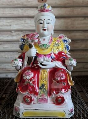 陶瓷泰山奶奶无生老母佛像摆件