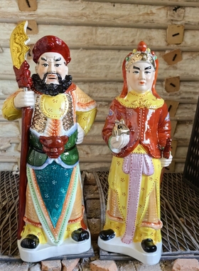 陶瓷周仓关平神像18寸45厘米高