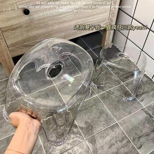 高颜值透明小凳子家用门口换鞋凳塑料加厚矮凳卫生间浴室厕所板凳