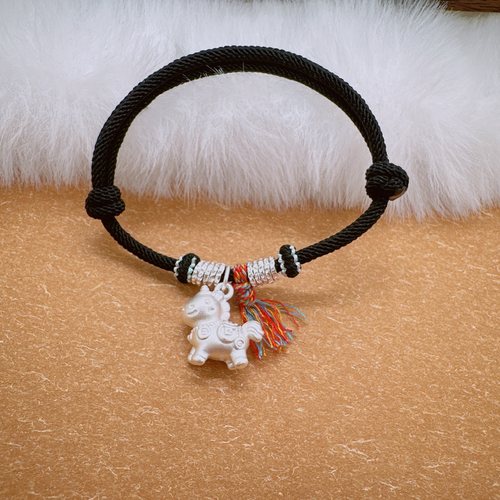 2026马年999银饰小马挂件手链