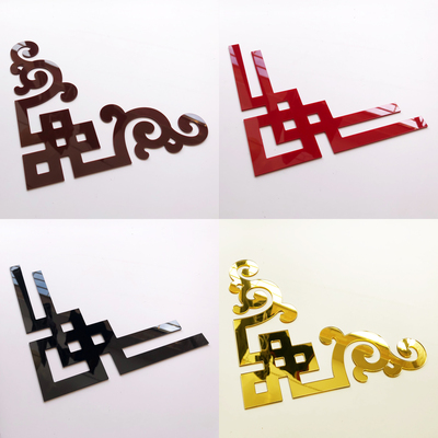 吊顶装饰条自粘天花板对角顶角花墙贴3d立体亚克力边框镜面墙贴条