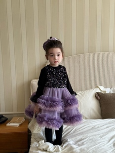 2025苏西秋冬新款女童亮片库洛米背心裙女宝生日小礼服网纱公主裙