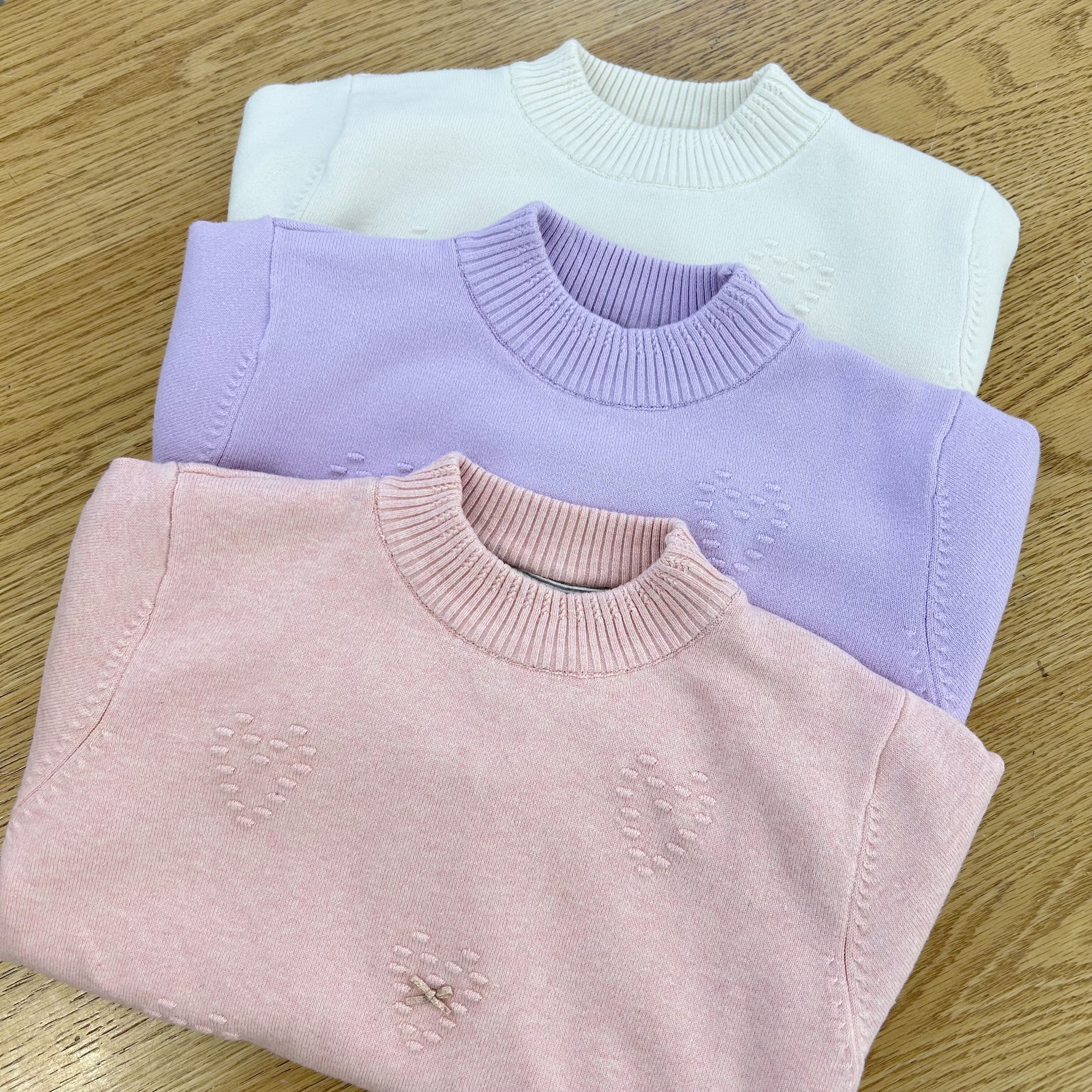 2025冬款小乐猪正品女童针织套头双层暖绒加厚内衬棉线毛衣线衫