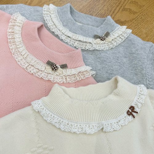 小乐猪冬款女童加厚双层毛衣