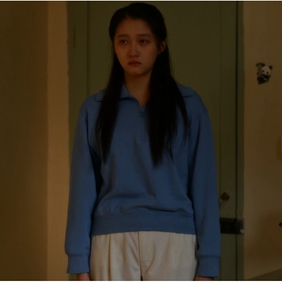 欧洲小巷人家关晓彤庄筱婷同款 上衣女衣服潮 毛衣针织衫 翻领长袖
