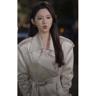 欧洲短剧我的女友是恶龙李柯以皓玥同款风衣外套中长版女衣服潮