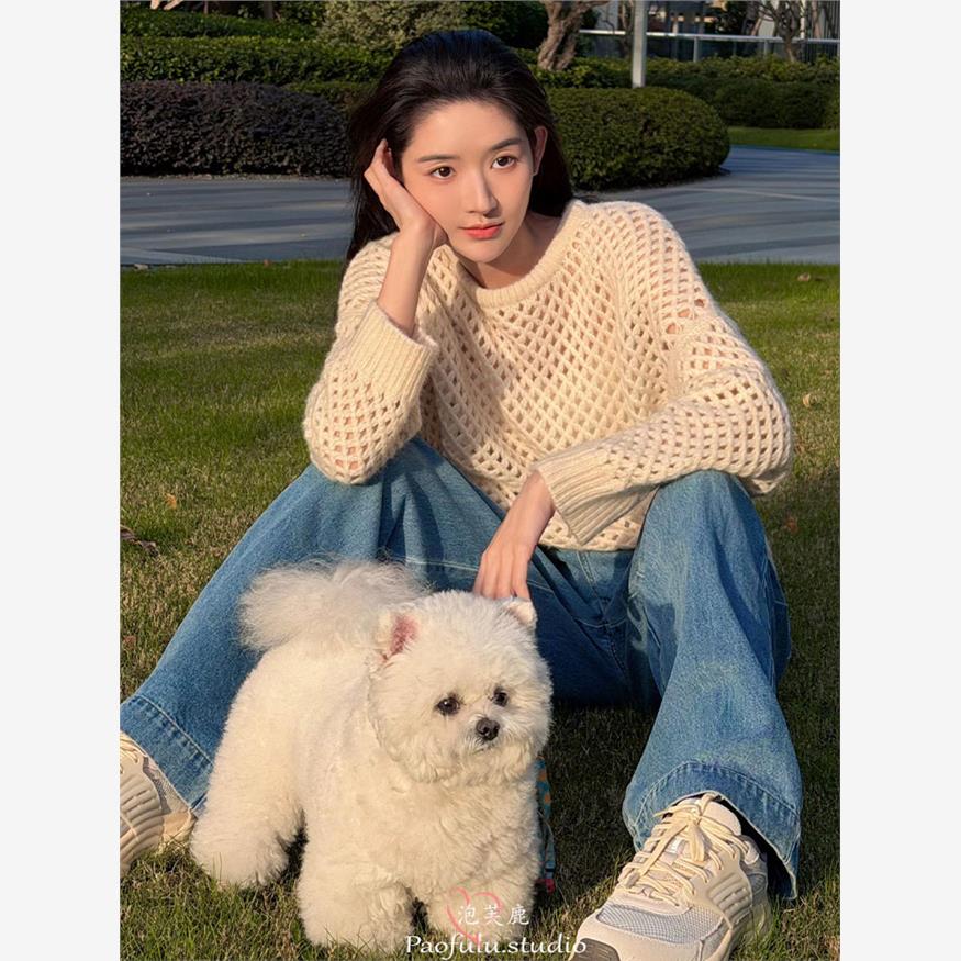 欧洲王玉雯明星同款米白