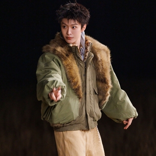 欧洲现在就出发3范丞丞同款棉衣外套秋冬毛领棉服上衣男衣服潮