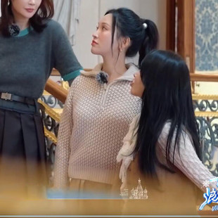 欧洲妻子的浪漫旅行2026同款金莎拉炼半开翻领毛衣针织衫卫衣上衣