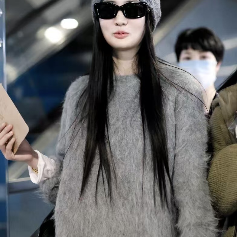 欧洲徐璐明星同款灰色羊