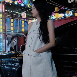 欧洲风过留痕孙怡丹青同款小香风连衣裙夏季无袖裙子女衣服潮