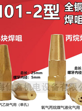 H01-2L焊嘴射吸式焊炬乙炔焊咀 丙烷梅花焊咀黄铜双头/焊割两用炬